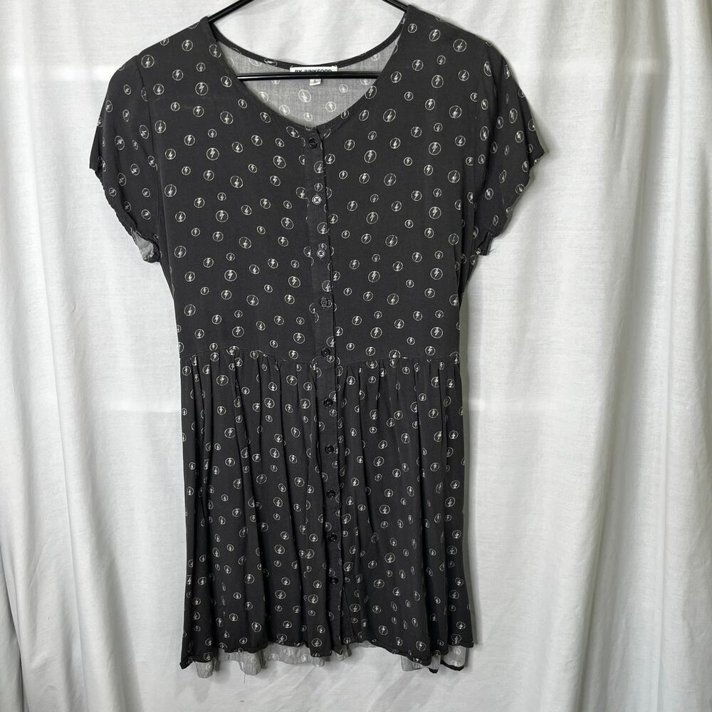 Rock by Junkfood Women's Short Sleeve Lightning Bolt Dress L